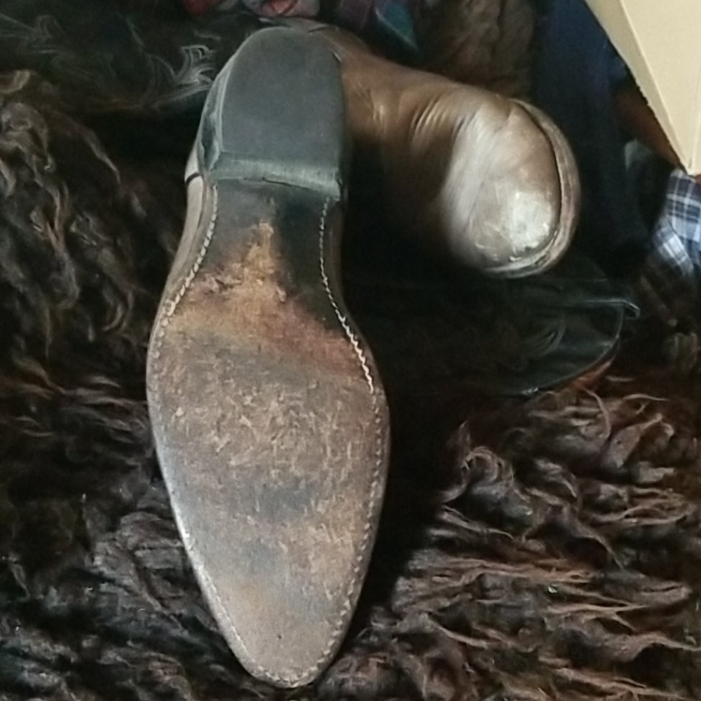 Texas 7920 Cowboy Boot  size 10 Leather Vintage - Picture 7 of 8